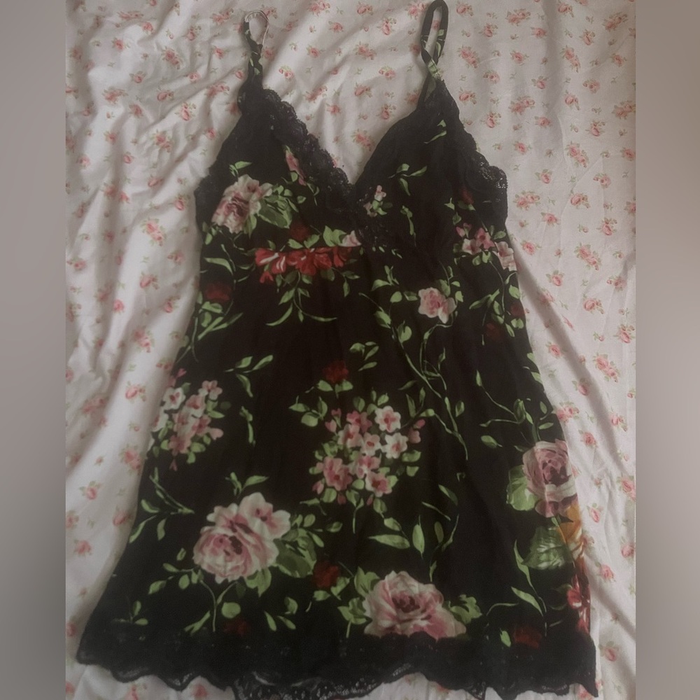 floral black lacy top